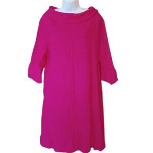 ---  Bright Pink Magenta Cowl Neck Dress Size 0XL